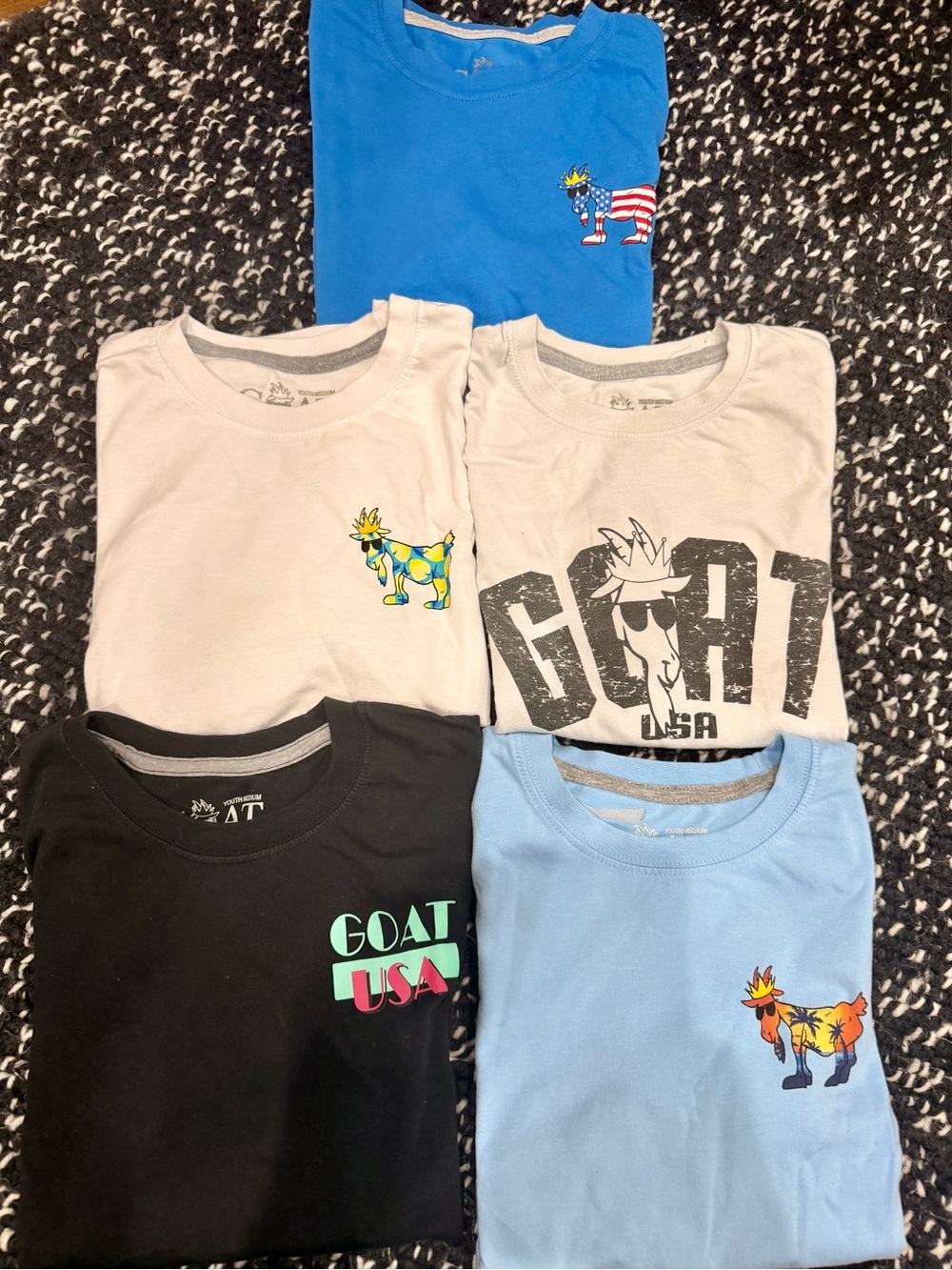 Kids GOAT USA Graphic Tees -lot of 5 tees - Picture 2 of 2